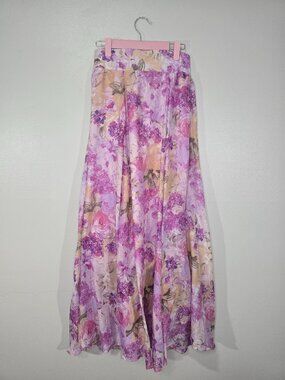 Like New Her Destiny Purple Floral Maxi Skirt - Size Small - Tall Girl Friendly
